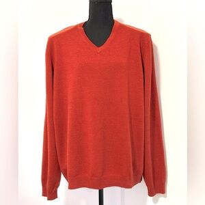 Brooks Brothers Men’s Wool Winter Deep Reddish Orange Sweater XL